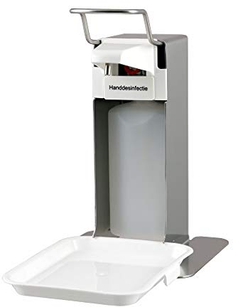 Allcare 8070 MediQo-line MQLDT05E Seifen- und Desinfektionsmittelspender Tischplatte Edelstahl + Abtropfschale 500 ml lange Hebel