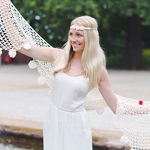 Tücher selber häkeln! Stola Hochzeit selbst häkeln - Häkel Set mit Baumwolle und Häkelanleitung INKL. Häkelnadeln Bambus in Einer Häkelpackung zum selberhäkeln von Myoma - Häkelset in Wunschfarbe