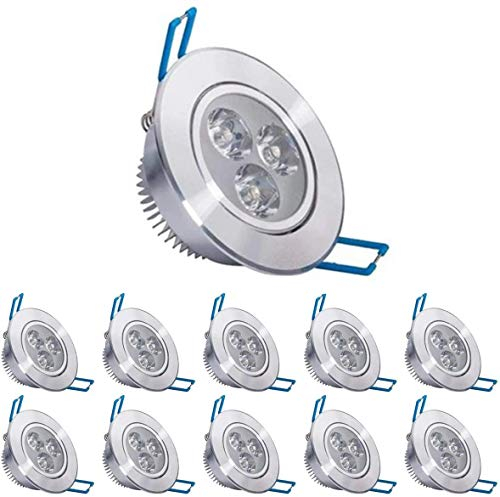 POCKETMAN Paquete de 10, 220V 4W Lámpara de techo LED Downlight,Blanco cálido Lámpara Iluminación empotrada,Controlador de LED incluido