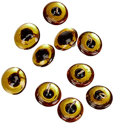 Rayher Ojos de cristal para muñecos, 10 ud, 12 mm ø, marrón claro, ojos peluche, 8904305