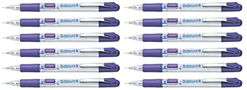 Pentel Druckbleistift und Techniclick Bleistifte mit seitlichen Tasten, 0,7 mm, 12 Stück violett