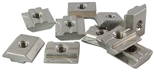 10x Nutenstein VA Nut 6 - Typ B - M4 mit Steg, schwer, Edelstahl