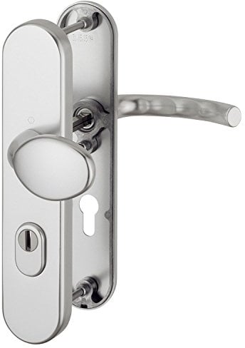 HOPPE 2x Sicherheits-Wechselgarnitur TOKYO auf Langschild Profilzylinder Entfernung 88mm, für Türstärke 67-72mm, SST 8, 5, mit Kernziehschutz, silber eloxiert, Doppelpack