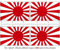StickersWorld Vinyl-Aufkleber, Motiv Flagge mit aufgehender Sonne, 50 mm, Helmaufkleber, 4 Stück