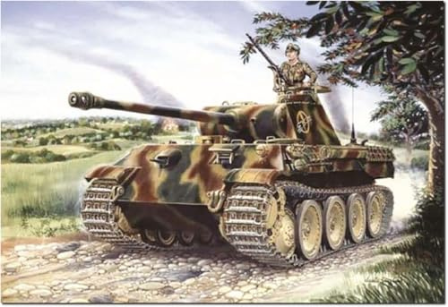 Italeri 7018 1:72 Pz.Kpfw. V Panther AUSF. A - Modellbau, Bausatz, Standmodellbau, Basteln, Hobby, Kleben, Plastikbausatz, detailgetreu, Panzer Bausatz, Militär, Mehrfarbig