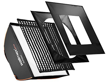 Walimex Pro Softbox Plus Orange Line 40x40 - Caja de luz para Estudio fotográfico (0.9 kg, 320 mm, 400 mm)