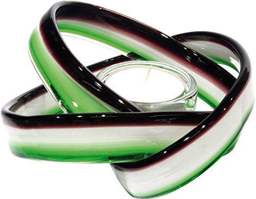 GILDE Leuchter Teelichthalter Curve grün-Amber-lila