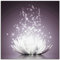 ARTland Wanddeko Glasbilder Wandbild Glas Bild einteilig Quadratisch Asien Botanik Blumen Blüten Lotusblume Seerose Abstrakt Lila Violett S6CA