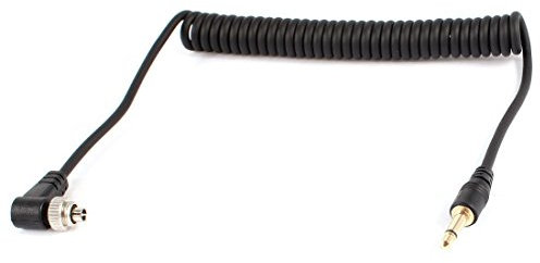 Fotga 3.5mm Plug to Male Flash PC Sync Spring Cord Cable Screw Lock for Studio RF-603