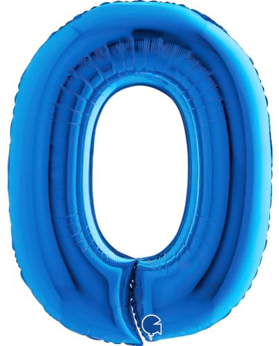Grabo XXL Riesen Zahlen Folienballon 102 cm (40) – Perfekte Deko für Geburtstage, Jubiläen & Feiern – Happy Birthday Party-Highlight - für Helium und Luft! Wiederverwendbar! (Blau, 0)