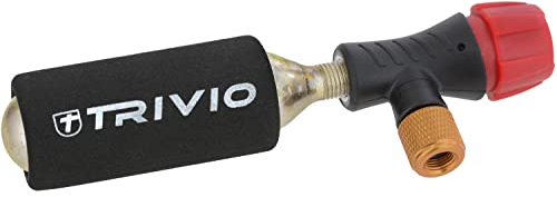 Trivio - CO2 Adapter + CO2 Patrone 16 Gramm + Neoprenhülle - Leicht, Kompakt, Effizient - Für Fahrradreparaturen unterwegs - CO2 Pumpe, Fahrradpatrone, Notfallreparatur