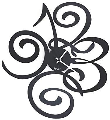 Arti & Mestieri Love Filomena - Orologio da Parete di Design 100% Made in Italy - in Ferro, 40 x 45 cm - Nero Goffrato