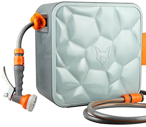 FUXTEC Wasserschlauch Aufroller FX-CU20 mit 20 m und 1/2 Zoll Anschluss automatischer Schlauchaufroller Schlauchtrommel Wasserschlauchtrommel für Wand Montage Cube getestet in der Oberklasse Note 1,3
