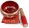 Zap Impex ® Tibetische Meditation Om Mani Klangschale/Kissen/Mallet4 Zoll Rot