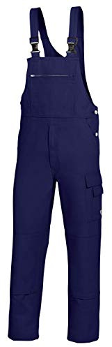 BP Workwear Basic 1482-060-10 Latzhose - Stoffhosenträger mit Gummieinsatz - Taschen für Knieschoner - Reine Baumwolle - Stämmige Passform - Größe: 48 - Farbe: dunkelblau