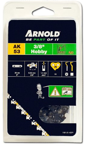 Arnold Sägekette 3/8 Zoll Hobby, 1.1 mm, 33 Treibglieder, 20 cm Schwert 1191-X1-4333
