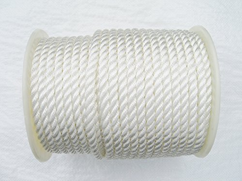 Secure Fix Direct 8 mm X 73 Metre 3 Strand Nylon Sail Yachting White Rope