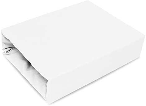 Best for Kids Spannbettlaken Spannbetttuch 100% Baumwolle Jersey in 22 Farben und 9 Größen (80x200, Weiß)