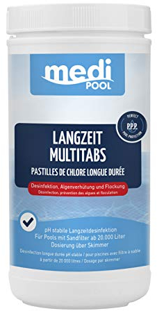 POWERHAUS24 Multi Chlortabletten 5in1 organisch - 200g - 1KG - langsam löslich - Aktivchlor Mind. 90% Pflegefibel
