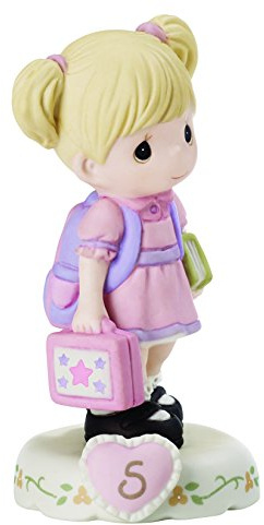 Precious Moments 152011 Growing In Grace, Age 5 Girl Bisque Porcelain Figurine Blonde