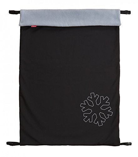 ByBoom - Softshell Decke 70x100 cm Thermo Aktiv; Funktions-/Universal-/Outdoor-Babydecke für Kinderwagen, Buggy, Jogger, Farbe:Schwarz/Grau