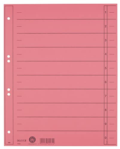 Leitz Trennblatt, A4, durchgefärbter Karton, rot