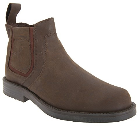 ALEXANDER Mens Waxy Leather Chelsea Boots Brown