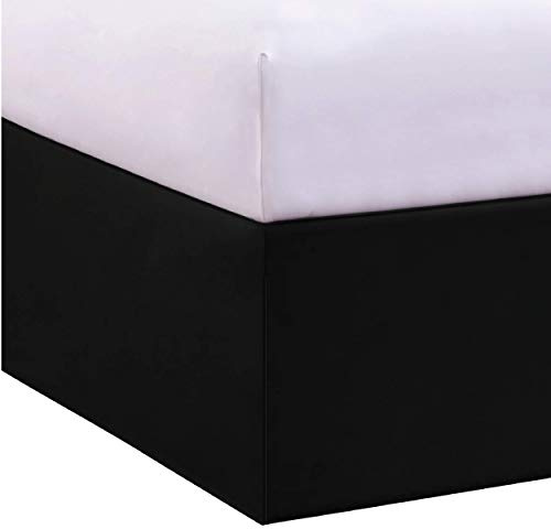 Bed Maker’s Never Lift Your Mattress Bed Skirt, Designed for Box Spring Beds, Split Corners, 14 Inch Drop Length, King, Black