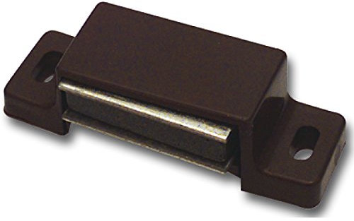 SECOTEC Magnetschnapper 4 kg, hochwertiger Kunststoff braun, Möbelschnapper inkl Gegenstsück und Schrauben, 2 Stück