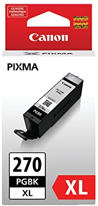 Canon PGI-270XL Genuine Pigment Black Ink Tank, Compatible with MG6820, MG6821, MG6822, MG5720, MG5721, MG5722, MG7720, TS5020, TS6020, TS8020, and TS9020 (Optional) Printers