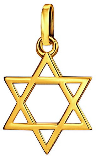 CLEVER SCHMUCK Goldener Anhänger kleiner Davidstern 12 mm glänzend offen 333 Gold 8 Karat im Schmucketui