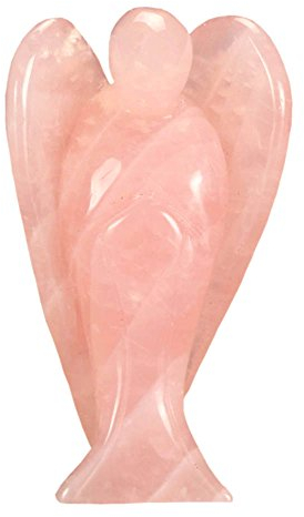 Aituo 1.6(4.1cm) Engel Amethyst geschnitzt Heilung Kristalle Pocket Guardian Reiki Statue Rosa