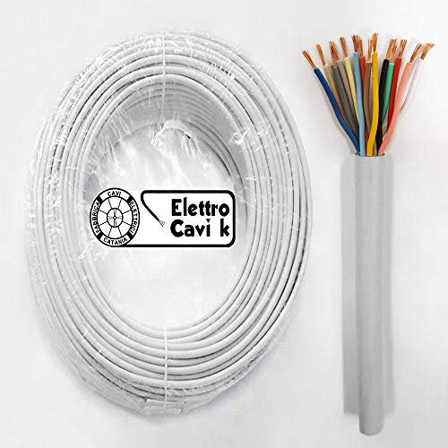 ELETTRO CAVI K - CAVO FROR CITOFONICO 14x0,50 mm² PERMUTATORE RICOPERTO TRECCIA GUAINATA 14 POLI MULTIPOLARE FLESSIBILE IN RAME PROFESSIONALE MADE IN ITALY 100 METRI