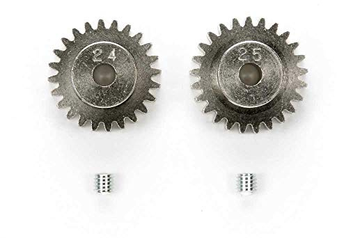 Tamiya 300050477 Aluminium Pinion Gear, 24/25-Tooth Module 0.6/48 dp