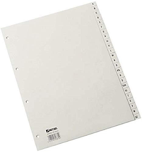Rexel Ordnerregister A - Z Register aus PP für A4, 226 x 297 mm, 1 Stück, grau