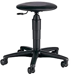 Drehhocker m.Rollen Kunstlederpolster schwarz Sitz -H.420-550mm TOPSTAR