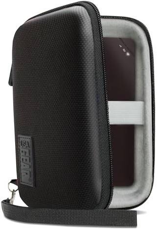 USA Gear Custodia Rigida Portatile WiFi Hotspot - Custodia da Viaggio WiFi Booster con Cinturino da Polso - Compatibile con MERCUSYS MT110, ZTE MF920, TP-Link M7450, D-Link DWR-2101 - Nero