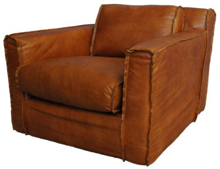 Vintage-Line Clubsessel Redhill - Sessel brasilianische Rindsleder (Columbia Brown)