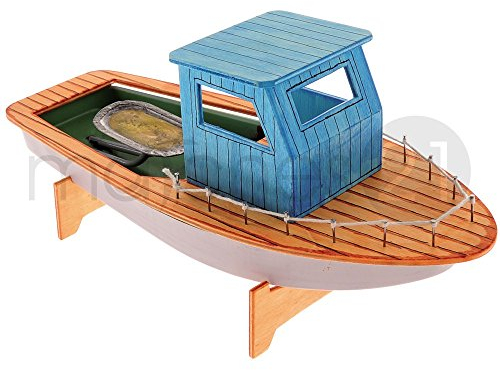 matches21 HOME & HOBBY Fischerboot mit Knatterantrieb DIY Holz Bastelset für Kinder ab 12 Jahren Bausatz