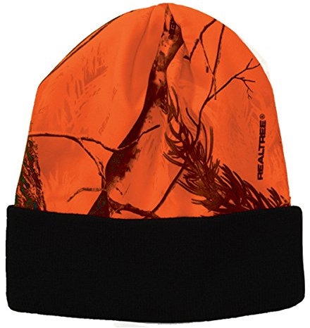 Realtree Lizenzierte Camo Strickmütze mit Bündchen, Damen, Orange, Einheitsgröße