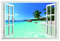 Chinatere ES03 Pegatina de pared extraible e impermeable decorativos etiqueta de la pared marina falsa ventana