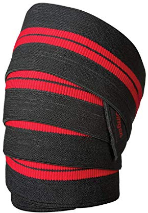 Harbinger Kniebandage für Gewichtheben, Maximale Kniestütze Krafttraining, Rot