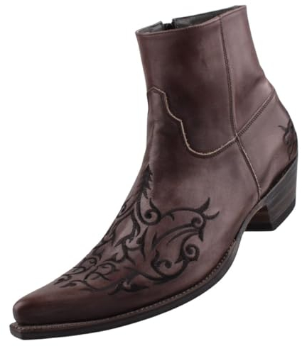 Sendra Boots, Stivali western uomo, Grigio (Antracite), 41