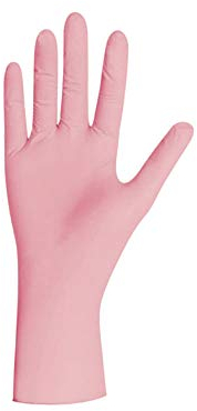 UNIGLOVES - Pink PEARL® Passgenaue Einweghandschuhe aus Nitril | Lebensmittelecht, puderfrei & latexfrei | hohe Festigkeit & Haltbarkeit | 100 Stück | Einmalhandschuh L