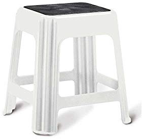 Giganplast Sgabello, Plastica, Bianco, 42 x 34 x 42 cm