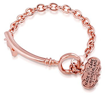 Disney Couture Kingdom Alice in Wonderland Rose Gold-Plated Curved Key Bracelet