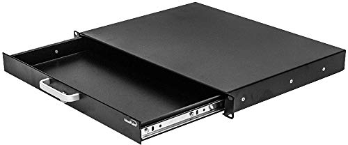 Navepoint Rack Mount Drawer for 19-Inch Server Cabinet Case Or DJ with Lock and Key 1U Black