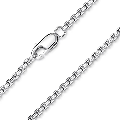 Materia 925 Silber Venezianerkette rund gedrückt - 2,5mm Halskette Damen K49-50 cm