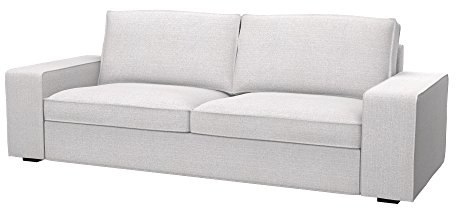 Soferia Kompatible Ersatzbezug fur KIVIK 3er-Bettsofa, Stoff Naturel Off White (FLECKENBESTÄNDIG), Off-White