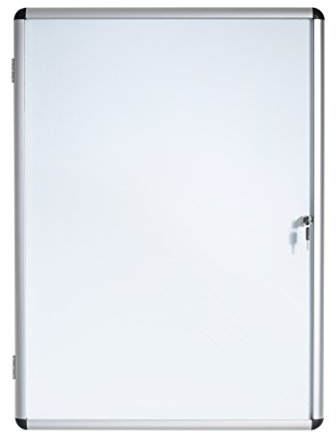 Bi-Office Vitrine d'Affichage Interieur Enclore, Tableau Blanc Magnétique Verrouillable, 720 x 674 mm, 6 x A4